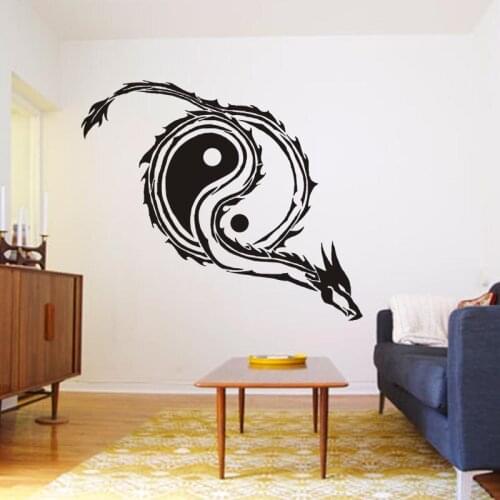 Ancient Ying Yang Chinese Dragon And Tiger Sticker Home Decor Vinyl Decal Living Room Bedroom Bedroom Removable Wall Sticker