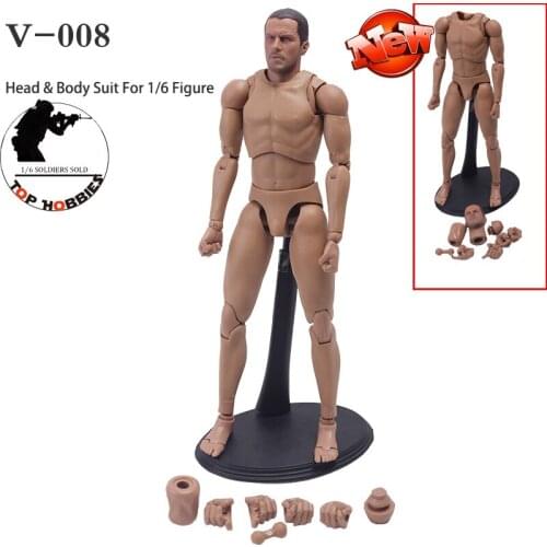Veryhot Hot toys 1/6 Nude Figure Body Action 1:6 Scales Male Body V-008 Silm Shoulder V1-N Conner Head Sculpt Set For 12 inches