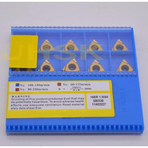 10pcs 16ER 1.5ISO SMX30 Carbide Insert For Threading Turning Tool Boring BAR