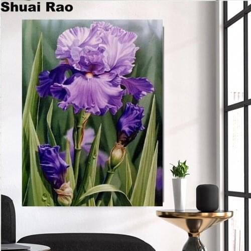 Iris purple flower Full Square round drill 5D DIY Diamond Painting Embroidery sale Cross Stitch kits diamond Mosaic decor
