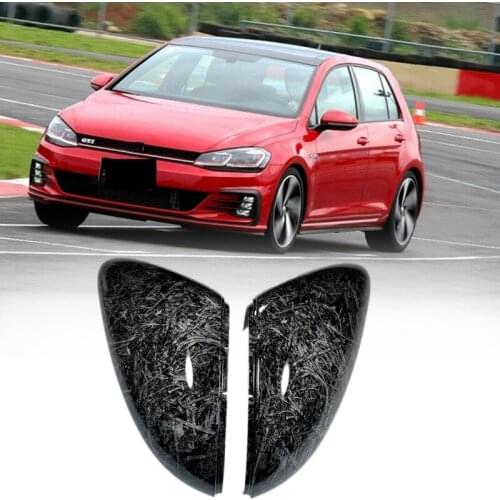 Car Forged Carbon Pattern Side Wing Mirror Cover Rearview Mirror Caps For Golf 7 MK7 7.5 GTD R GTE E-Golf Sportsvan 2013~2019