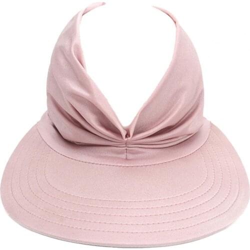 Summer Women Sun Hat Solid Color Anti-ultraviolet Hollow Out Top Elastic Wide Brim Sun Visor for Outdoor