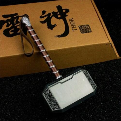 20cm Metal Hammer Cosplay Thunder Hammer Figure Weapons Model Kids Gift Movie Metal Material American Weapen