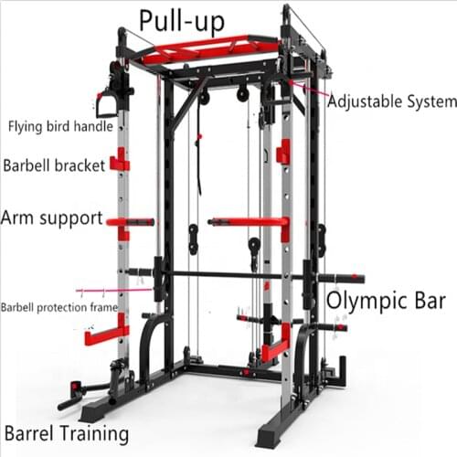 Multi-Functional training rack Home Use Comprehensive Training Fitness Equipment Smith Machine Squat Rack