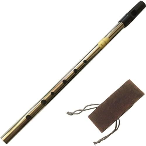 High Quality Tin Irish Whistle Flute Feadog D Key Penny Whistle 6 Holes Feadan Clarinet Flauta Musical Instrument with Bag