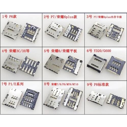 P6 P7 P8 Honor6plus/7/8 3C 3X G600 E Panel Tablet PC 2/3 IN 1 Big Micro Dual SIM SD TF Card Slot Tray Socket Connector PCB FPC