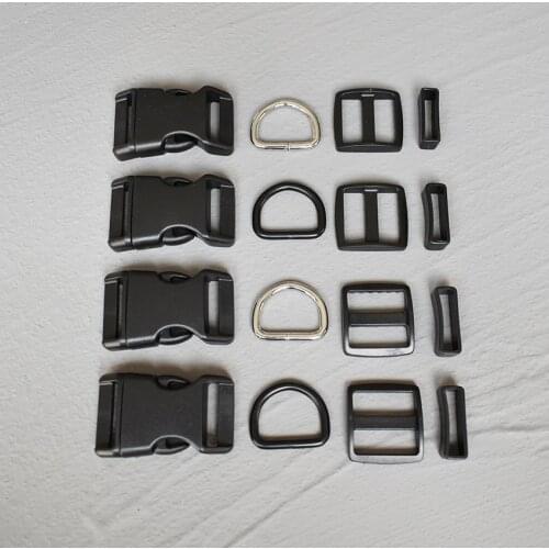 20 Sets 25mm Plastic Buckle Strap Rectangular Buckle Adjuster For Bag Pet Dog Collar Necklace Sewing Handmade Accessory