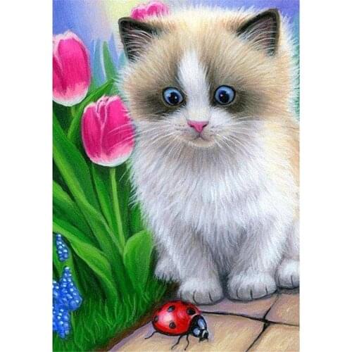 Animal Cat DIY Cross Stitch Embroidery 11CT Kits Needlework Craft Set Printed Canvas Cotton Thread Home Decoration Design