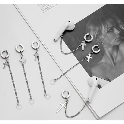 Stainless Steel Anti-Lost Earphone Holder Clip Earrings Compatible With Airpods 1 & 2 & Pro 3 Wireless Earrings Earphone Acc