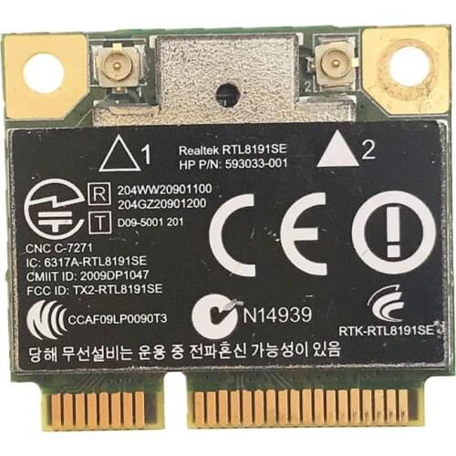 Network Cards Realtek RTL8191SE SPS 593533 Wireless Wifi Card for HP notebook VCM23 P30 network card CQ42 G42 G62 G72 4520S