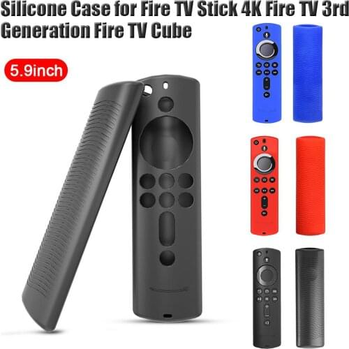 Silicone Case for Fire TV Stick 4K Fire TV 3rd Generation Fire TV Cube 5.9 Inch Remote Control Anti-slip Dustproof Shock