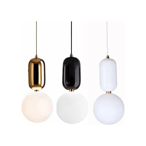 Nordic postmodern glass ball chandelier contracted art single-ended lamp act the role ofing office restaurant bar lamp