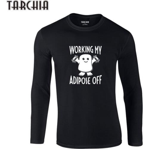 TARCHIA Free shipping New Brand T-Shirt Funny Logo Cotton Black Grey White Tops Men Tee Long Sleeve Shirt Homme Famale Wear