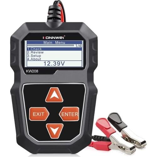 2021 Car Battery Tester KW208 Support 8V-12V 100-2000CCA Cranking Charging System for Car Vehicle Motorcycle Car Diagnostic Tool