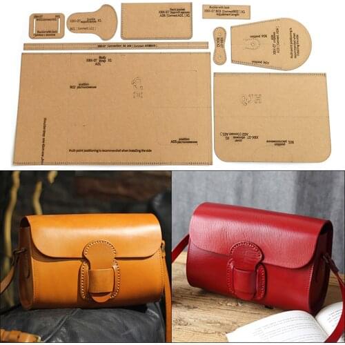 1Set DIY Kraft Paper Template New Fashion Upscale Shoulder Bag Crossbody Bag Leather Craft Pattern DIY Stencil Sewing Pattern