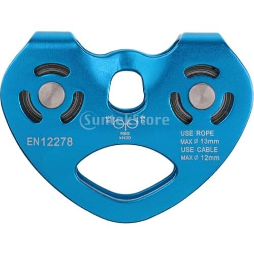 30KN Zip Line Cable Trolley Zipline Fast Speed Dual Pulley for Rock Climbing Hauling Outdoor Equipment Hardware - CE Certified