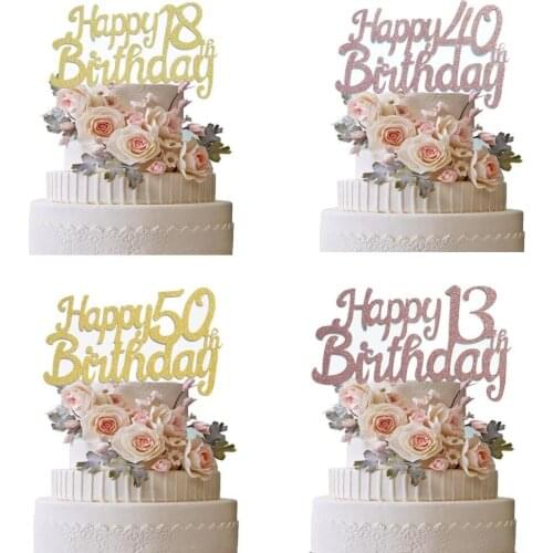 13th/18th /21th /30Th /40th /50th Birthday Party Decoration Rose Gold Cake Topper Mom And Dad Birthday Anniversary Decorations
