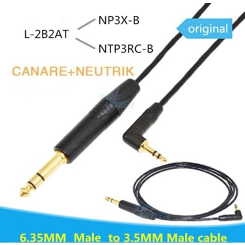 3.5mm to 6.5mm Male to Male mobile phone computer power amplifier mixer box Right angle 6.5mm audio cable NP3X-B NTP3RC-B