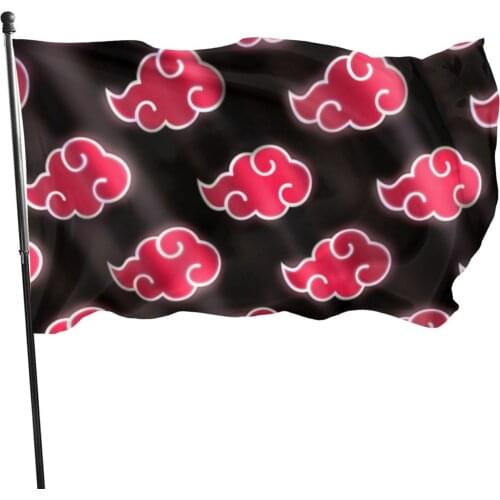 90x150cm Japanese Anime sasuke Akatsuki Organization Red Cloud logo flag for Room decoration