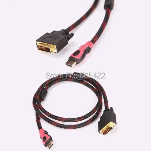 10pcs/lot DVI-D Male to HDMI Male Cable 5FT For HDTV HD PC PS3 XBOX Gold Plated 24+1