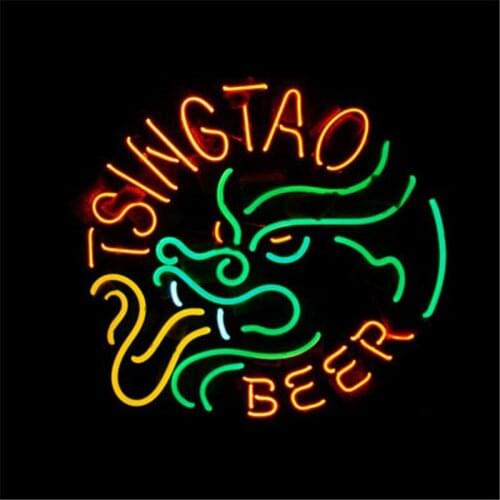 17*14" TSINGTAO BEER NEON SIGN Signboard REAL GLASS BEER BAR PUB Billiards display Restaurant christmas Light Signs