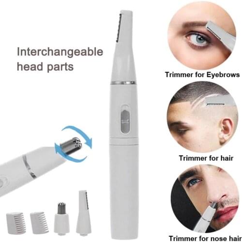2 In 1 Multipurpose Portable Facial Privacy Hair Razor Ear Eyebrow Electric Scraper Nose Pen Hair Cleaning Trimmer Epilator