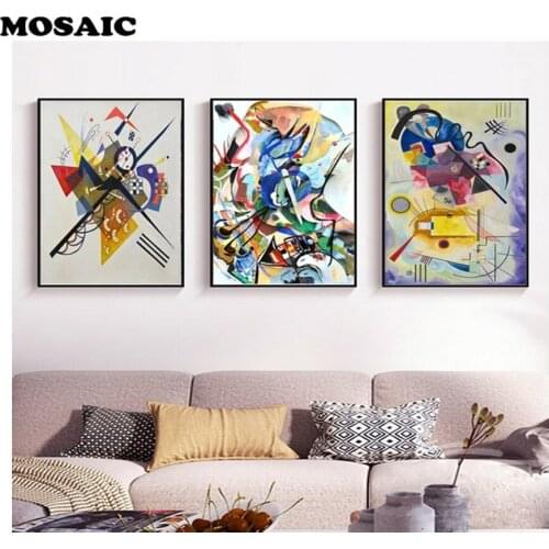 Diamond Painting Vintage Abstract Mosaic diamond Picture Rhinestone Diamond Embroidery full square round drill home decor 3 pcs