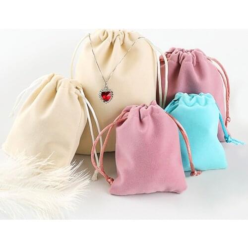 Huitan 7x9cm Velvet Bag Jewelry Packaging Display Drawstring Design Colorful Wedding/Christmas Gift Packing Bags & Pouches Bulk