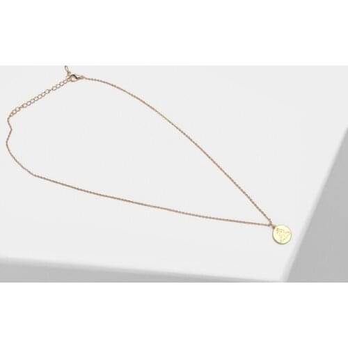 Amorita boutique Retro angel relief square pendant necklace