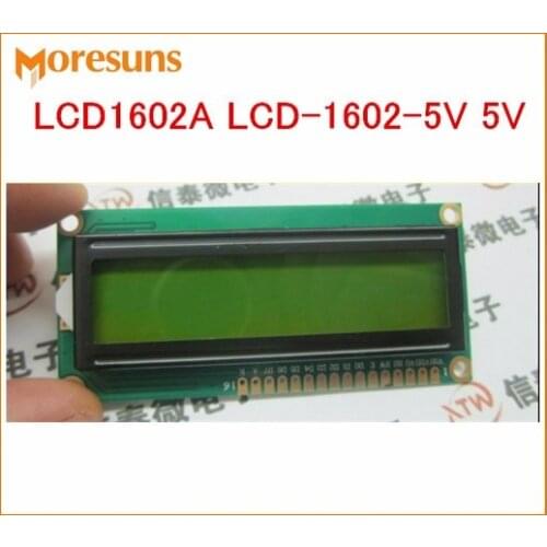Fast Free ship 50pcs/lot yellow-green screen LCD1602A LCD-1602-5V 5V black font with backlight LCD Modules