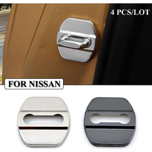Ceyes Auto Door lock Cover Car Styling Stainless Steel Case For Nissan Versa Sunny Sylphy Livina Qashqai Teana Car-Styling 4PCS