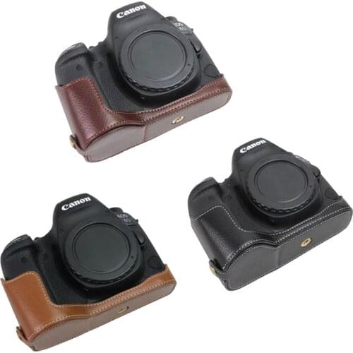 Real Genuine Leather Camera bag Case Cover half bottom Body For Canon EOS 6DII 6D Mark II 6D2 6DM2 With Battery Opening