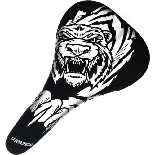 Black PP Tiger Print Bicycle Saddle Comfortable Sponge Non-slip Good Padded Breathable Bicycle Seat Suitable for Mountain Bikes