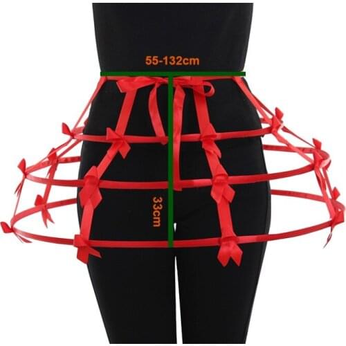 Cosplaydiy Medieval Crinoline Cage Pannier Hoop Skirt Victorian Bustle Petticoat Performance Dress Underskirt L320