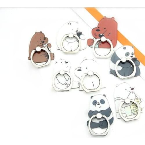 Mobile Phone Stand Holder Cartoon Beauty Lady Finger Ring Smartphone Cute Animal Bear Panda Holder Stand For All Phone