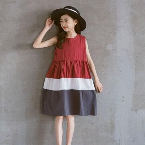 YourSeason 6 To 16 Years 2021 New Kids Girls Cotton Dress Summer Children Clothes Baby Toddler Sundress Patchwork