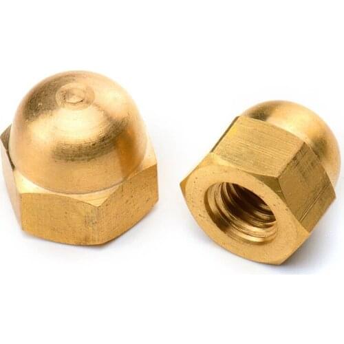 DIN1587 M3 M4 M5 M6 M8 M10 M12 M14 M16 GB923 Brass Cap Hex Nuts Decorative Dome Head Cover Semicircle Acorn Nut