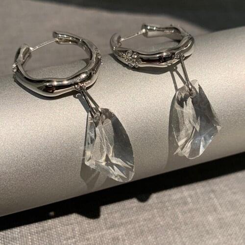 Design-perceptory gem pendant-encrusted earring earrings stylish atmospheric round face with thin earrings