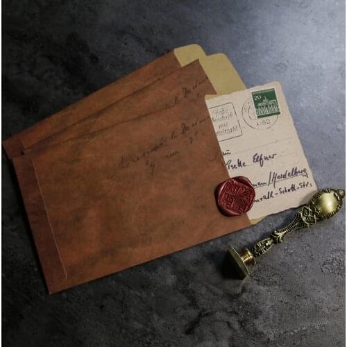 European Vintage old fashioned envelope texture kraft paper lacquer envelope bag postcard stationery DIY gift packaging