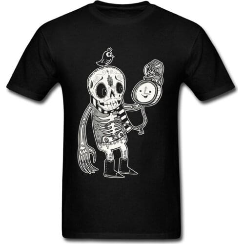 Tick Tock T-shirt Mexico Skull T Shirt Day Of The Dead Tops Men Clothing Summer Tshirt Black Tees Funny Hipster Sweatshirts