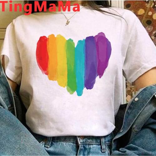 Rainbow Lipes Lgbt Love Is Love top tees summer top women white t shirt aesthetic tumblr vintage clothes summer top aesthetic