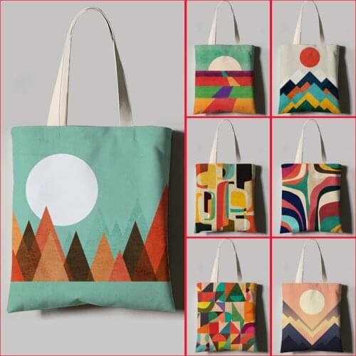 Fashion Printed Tote Bag Canvas Bag Casual Totes Fashion Foldable Shopping Bag Outdoor Beach Bag Daily
