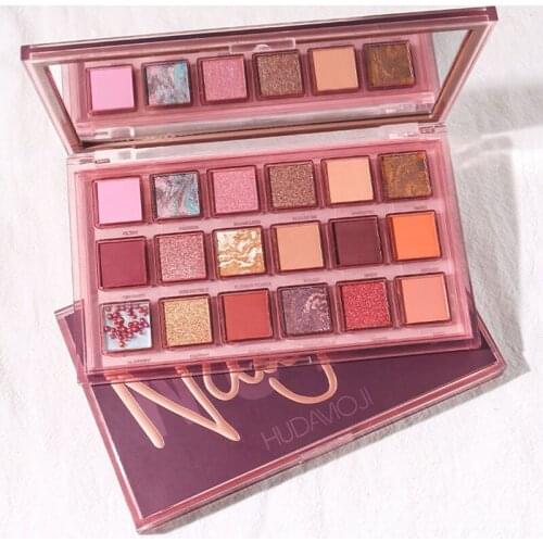 HUDAMOJI Rose Eye Shadow 18 Colors Eyeshadow Palette Waterproof Long Lasting Earth Color Pomegranate Seeds Eyeshadow Cosmetic