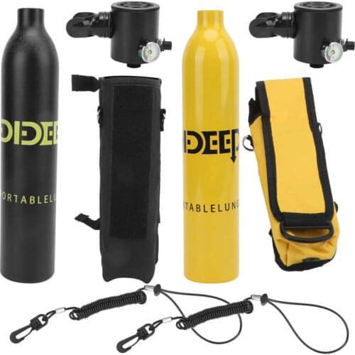 DIDEEP 0.5L Scuba Diving Oxygen Tank Scuba Oxygen Cylinder Underwater Breather for Diving with Breathing Valve Storage Bag