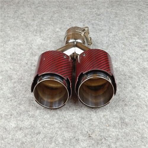 Red Carbon Y Model New Design Y Exhaust Tips Muffler End Nozzles For Bmw Porsche Universal Tuning Exhaust Systerm
