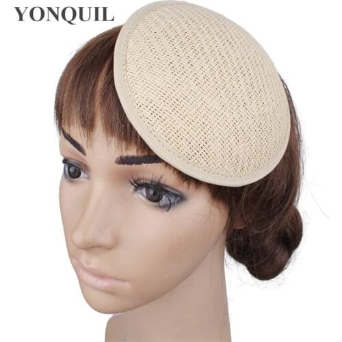 13 CM Size Round Fascinator Base Beige Color For Ladies Party Dinner DIY Hair Accessories Bride Wedding Fashion Fedora Cap