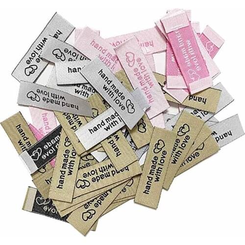50PCS Handmade Washable Cloth Garment Woven Sew-on Tapes Label Weavers Crafting Fashion Woven Ribbon Tag Handmade Sewing Label