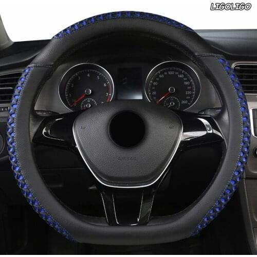 LIGOLIGO Leather Car Steering Wheel Cover For Hondas Civics CRV BRV Fit Jazz Accords City Freed Mobilio Stream