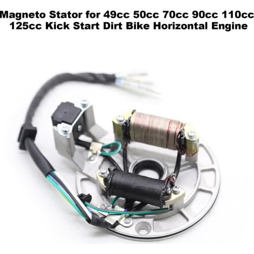 Magneto Stator for 49cc 50cc 70cc 90cc 110cc 125cc Kick Start Dirt Bike Horizontal Engine