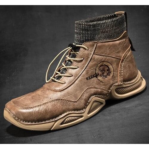 Men Boots 2021 Spring New Fashion Shoes Man Outdoor Comfy Classic Male Shoes Durable Outsole Casual Martin BootsFly Weave Shoes